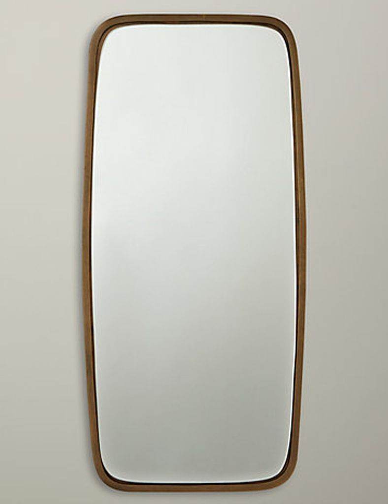 Brown round edge decorative mirror - Mirrorwalla